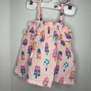 Angel Dear Baby Girl Ruffle Top and Bloomer Pink Floral Popsicles 12-18M NWT